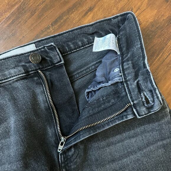 EVERLANE Kick Crop Jeans Charcoal High Rise Bootcut Frayed Grunge - Picture 9 of 15